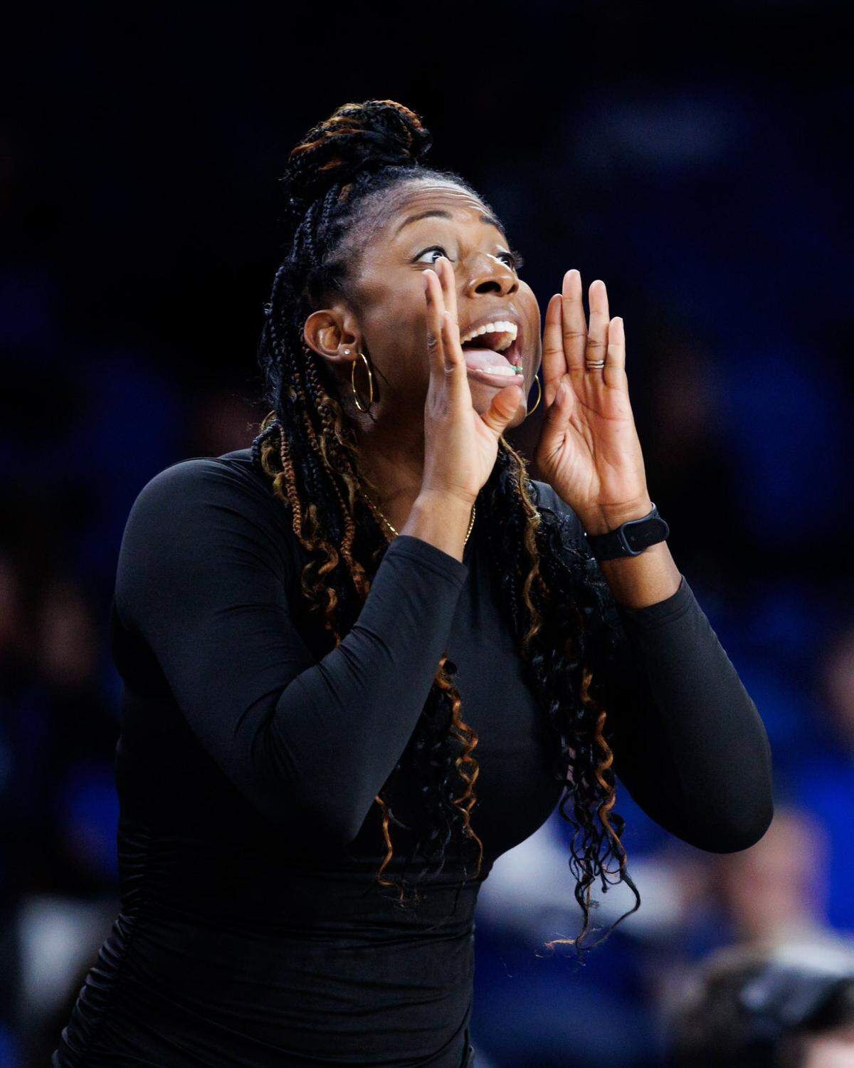 Jen Brown, who coached and played under Kentucky’s Kenny Brooks when both were at James Madison, is leading Queens University through a transition from NCAA Division II to Division I.