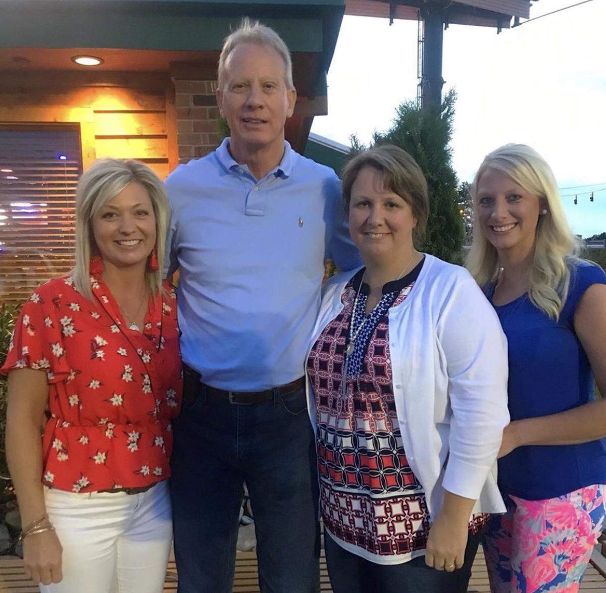 The daughters of Betty Carnes are shown here with their father, Phillip. They are, from left, Kimberly Clark, Tracy Miller and Jessica Smith.