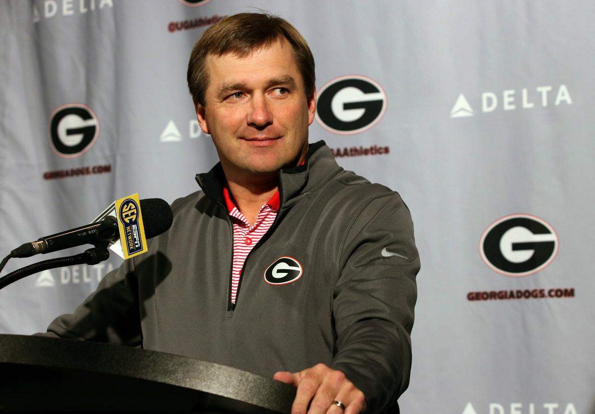 Georgia Coach Kirby Smart led the Bulldogs to a 34-17 win over Kentucky last season at Kroger Field in a game that decided the champion of the SEC East Division.