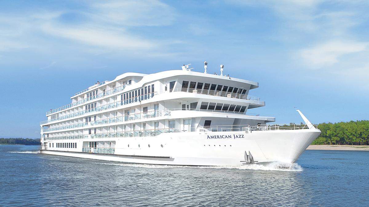 The cruise vessel, American Jazz, ran aground on a sand bar on Thursday. The cruise line and the Coast Guard are working to dislodge it. Photo courtesy of American Cruise Line.