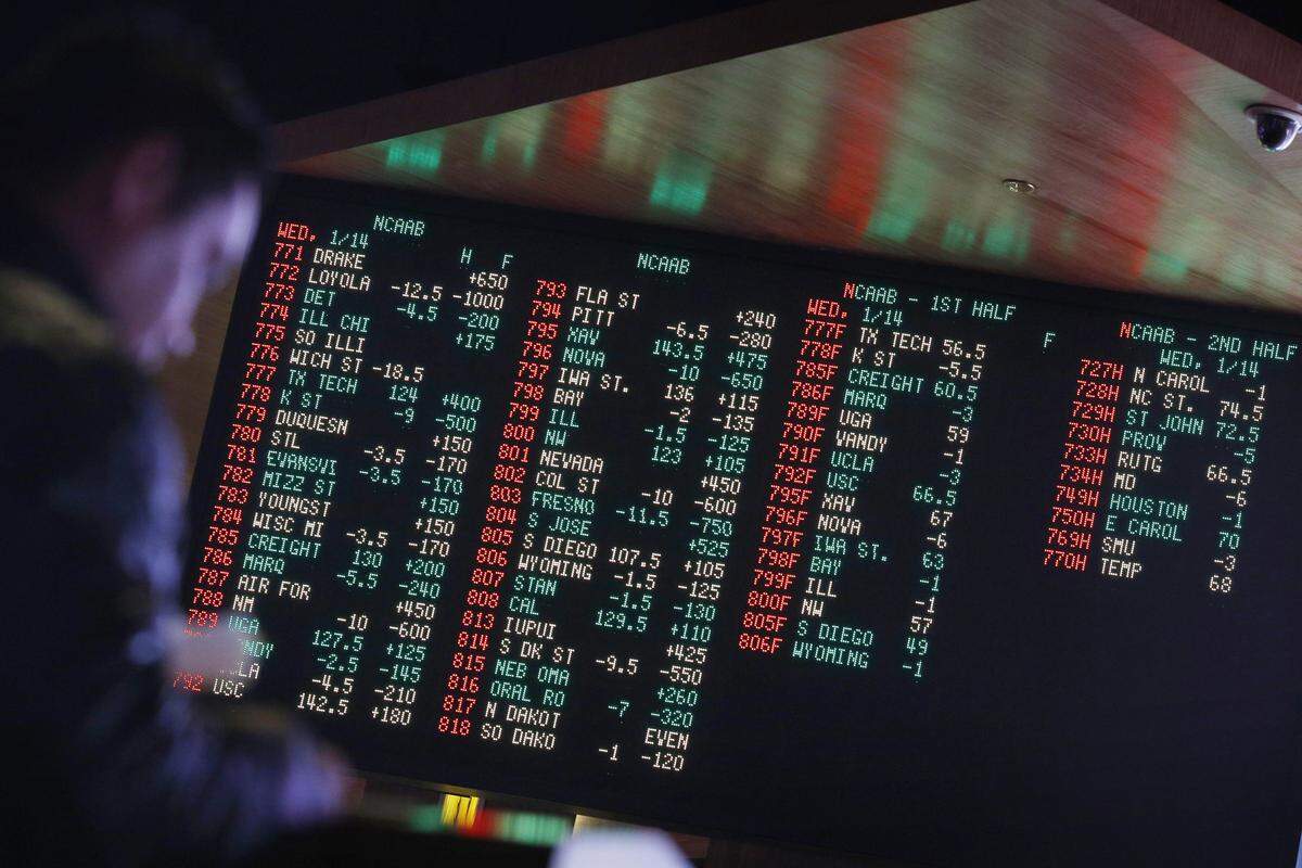 Odds were displayed on a screen at a sports book in Las Vegas. The Supreme Court this week overturned a federal law that banned sports books in most states.