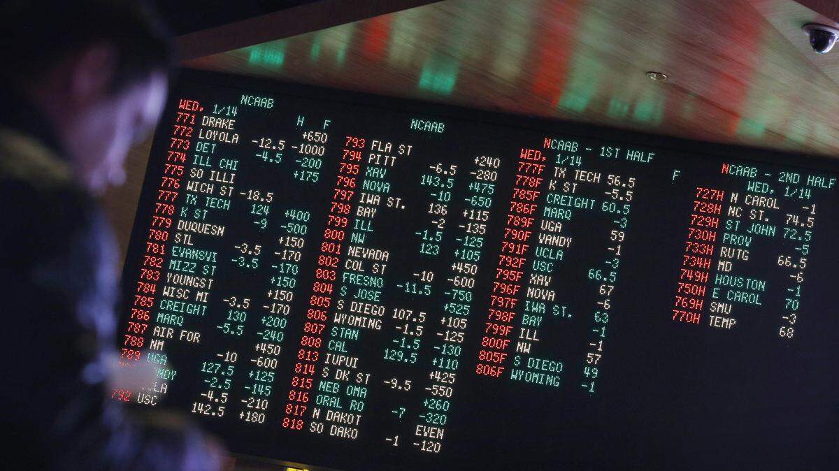 Odds were displayed on a screen at a sports book in Las Vegas. The Supreme Court this week overturned a federal law that banned sports books in most states.