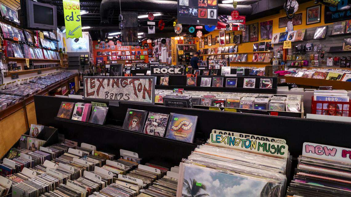 Among the collections of music at CD Central is Lexington bands, photographed Wednesday, August. 27, 2025 in Lexington, Ky. CD Central, located on South Limestone near UK, has been a cultural hub in Lexington, hosting local music programs and in-store performances by notable artists, contributing significantly to the community's music scene over the years.