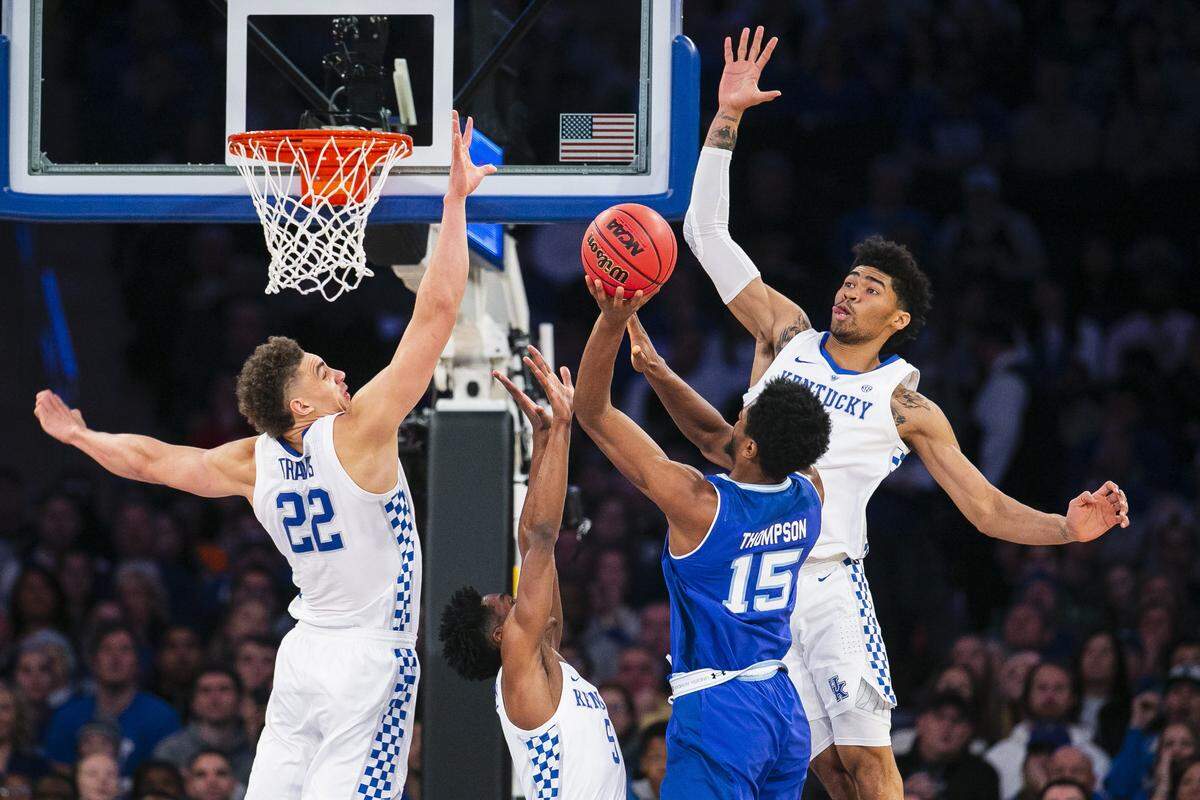 Seton Hall forward Taurean Thompson (15) shot during the Pirates’ 84-83 win over Kentucky earlier this season.