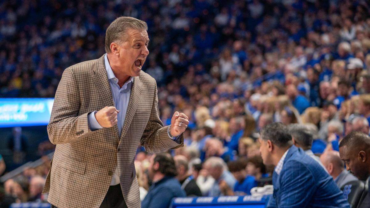 Kentucky Wildcats head coach John Calipari as University of Kentucky Men’s basketball team lost 73-80 to UNC Wilmington at Central Bank Center Rupp Arena on Saturday Dec. 2, 2023 in Lexington, Ky.