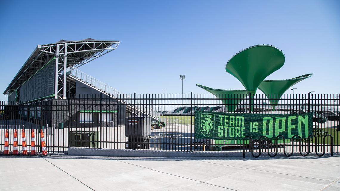 The West Sixth Gate of the Lexington Sporting Club’s soccer stadium on Aug. 26, 2025, in Lexington, Ky. 
