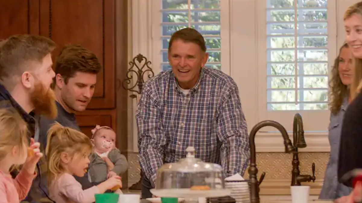Ed Gallrein, middle, pictured with family in a photo from his congressional campaign website