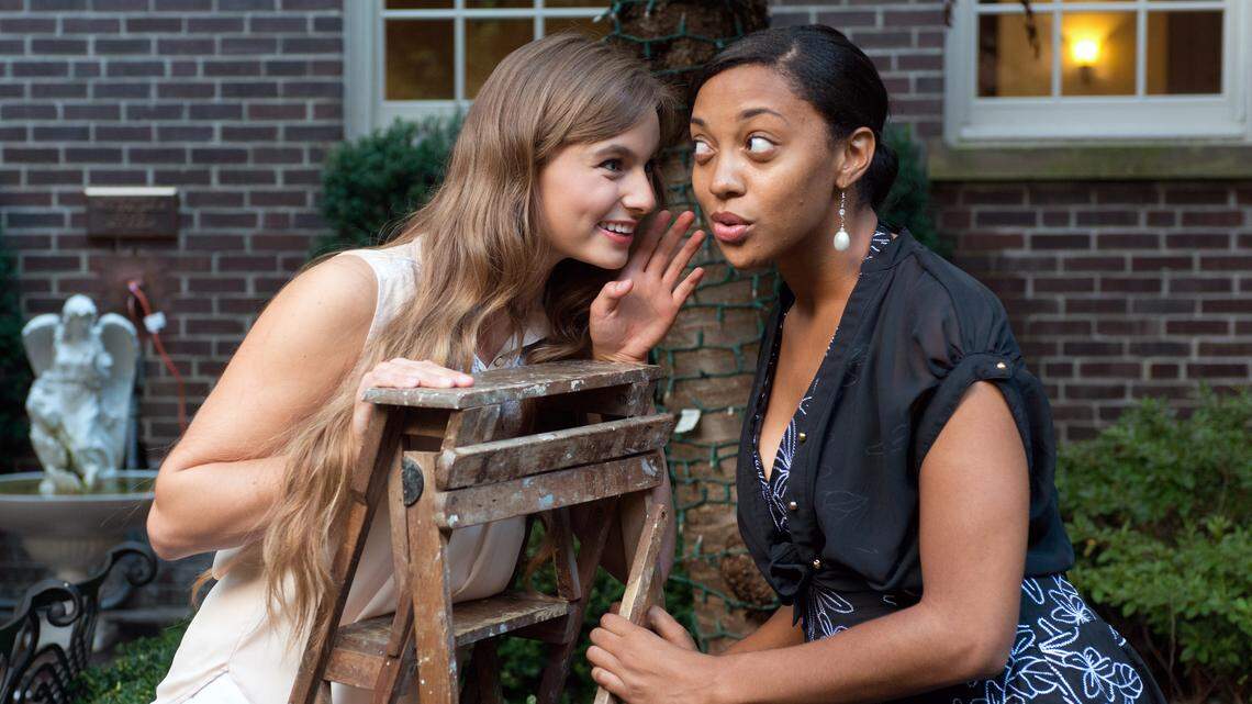 Kelsey Waltermire and Meredith Crutcher gossip during Much Ado: an immersive adaptation of William Shakespeare's Much Ado About Nothing, directed by Ave Lawyer, will be running September 9, 10, 12, 13, 14, 22, 23, 24, 26, 27, 28, 29, and 30 at Central Christian Church in Lexington, KY. For reservations please visit Ontheverge.org. Photos by Katie Decker.