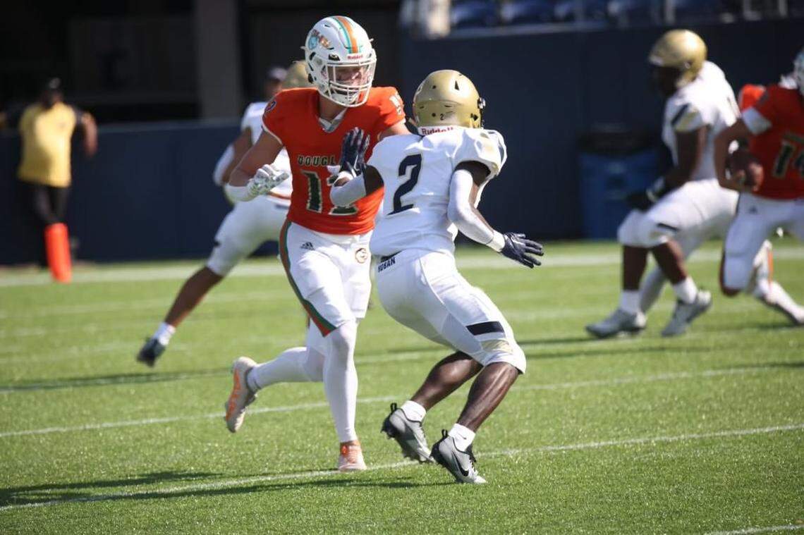 Cooper Ranvier is contributing as a wide receiver and place-kicker for the Frederick Douglass football team this season while also playing a key role for the Broncos’ soccer team.