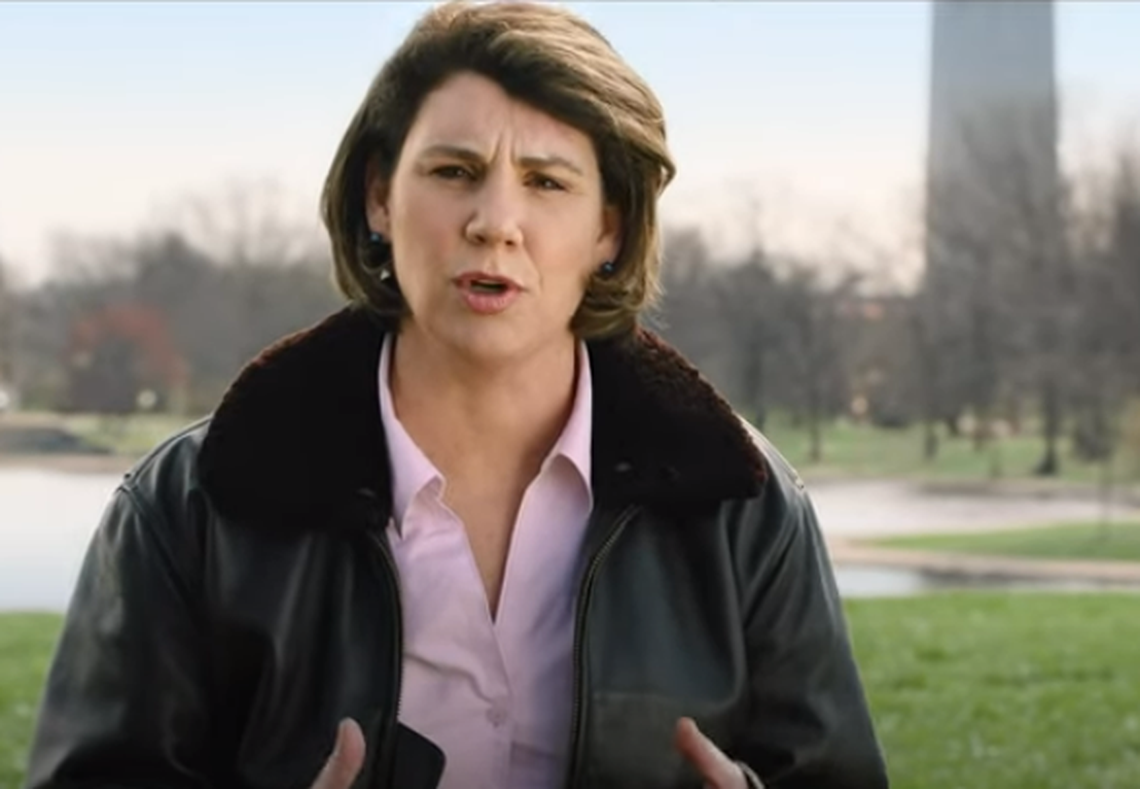 Amy McGrath, in an advertisement for her American SOS Project PAC.