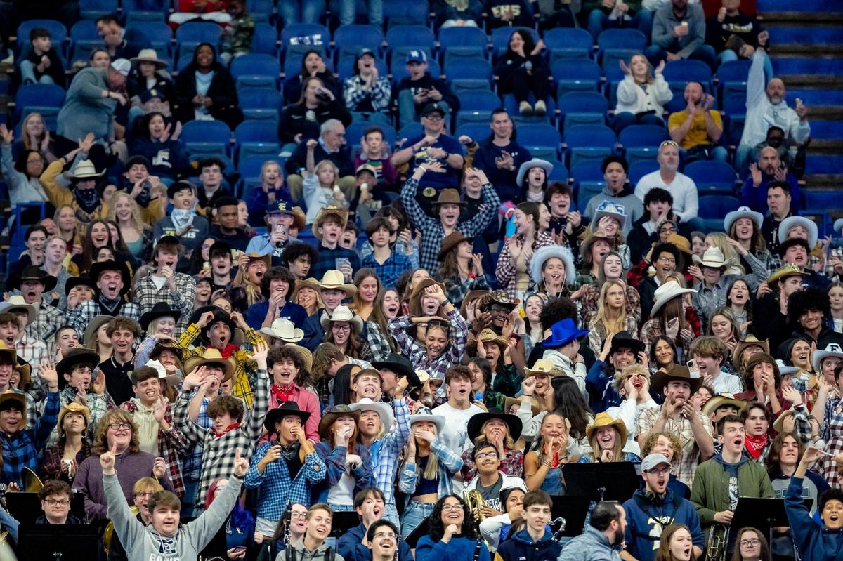 Elizabethtown fans cheer on their Panthers during Wednesday’s first-round win in Rupp Arena.