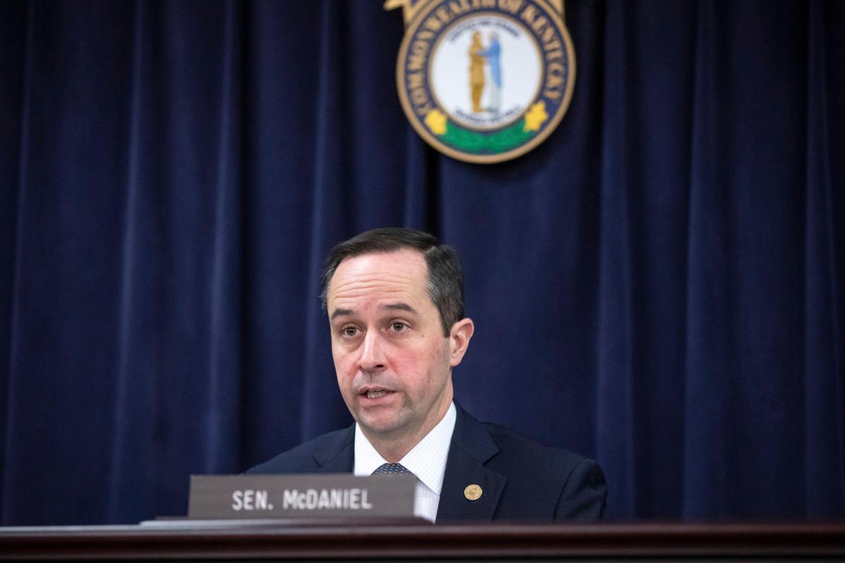 Kentucky Sen. Chris McDaniel, R-Taylor Mill, chairman of the Kentucky Senate Appropriations and Revenue Committee
