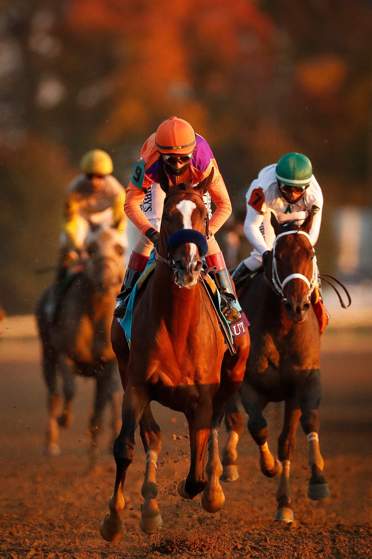 Authentic with John Velazquez up, wins the Longines Classic during the second day of the Breeder’s Cup World Championships at Keeneland in Lexington, Ky., Saturday, November 7, 2020.