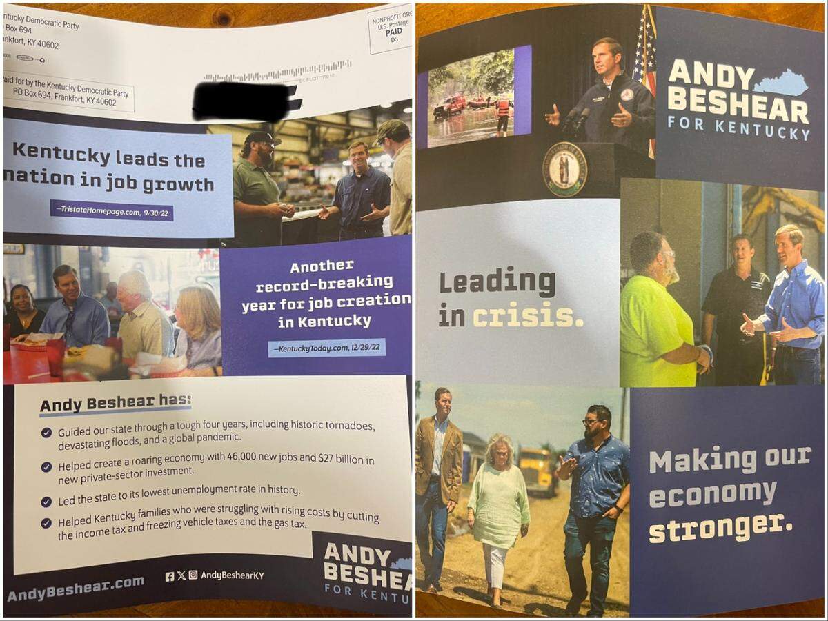 A mailer from the Kentucky Democratic Party