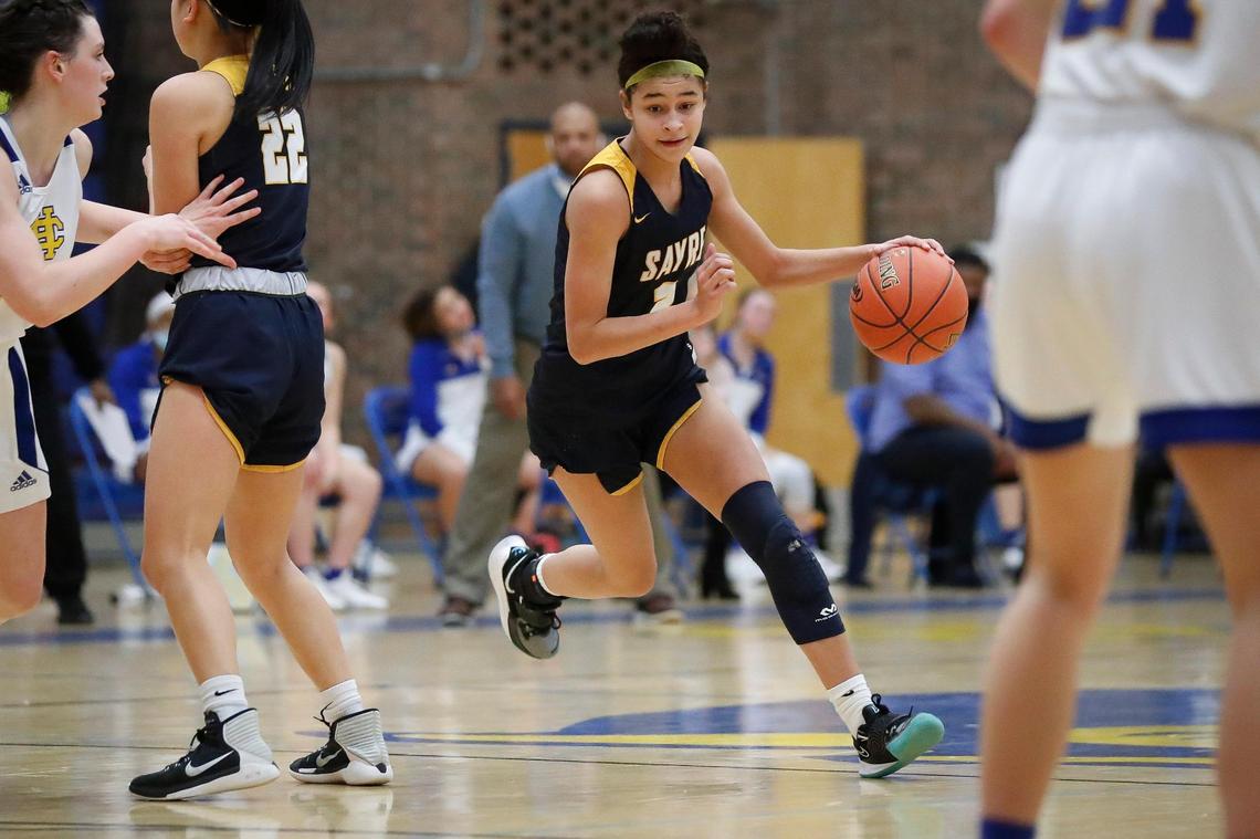 Sayre’s Kylee Dennis (2) averaged 14.5 points per game last season.