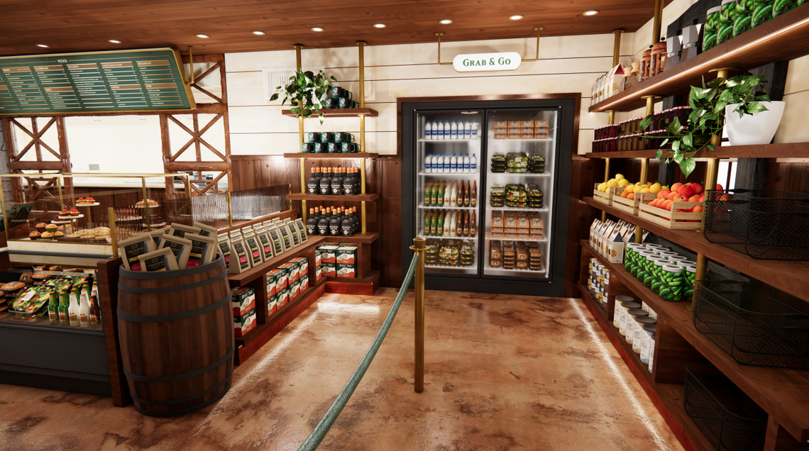 A rendering of the interior of the new John G. Carlisle Cafe, which will primarily serve lunch to Buffalo Trace Distillery visitors beginning in 2026.