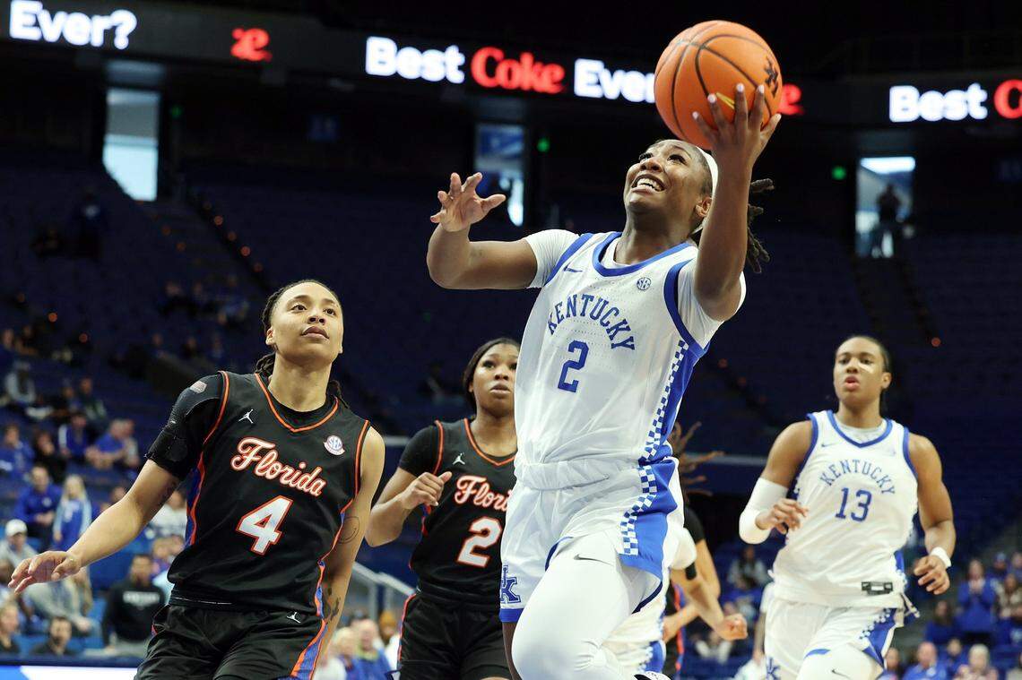 Kentucky guard Saniah Tyler (2) came off the bench to score 11 points in UK’s 88-70 win over Western Kentucky on Saturday. Tyler and the Wildcats open SEC play Thursday night against Mississippi State.