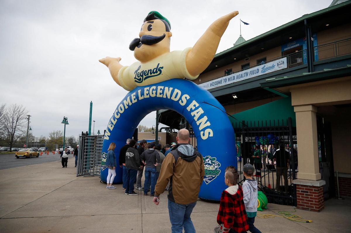 Fans line up at the front gate of Wild Health Field on opening night in Lexington before the Legends took on the Southern Maryland Blue Crabs.