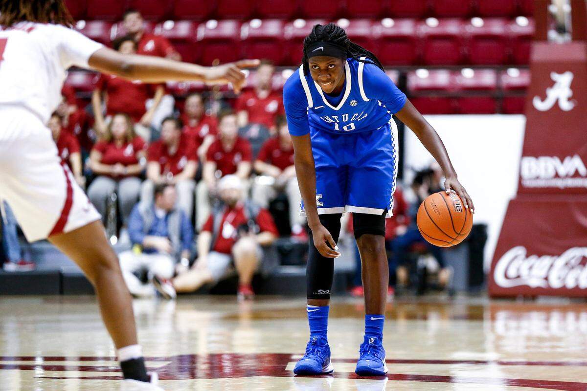 The cancellation of the 2020 NCAA Tournament could have impact the future career of Kentucky women’s basketball star Rhyne Howard (10).