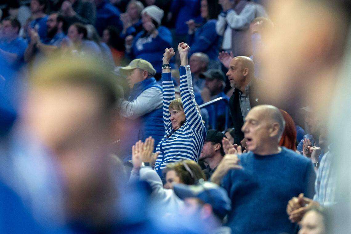 Kentucky fans cheer during Saturday’s win against Florida at Rupp Arena.