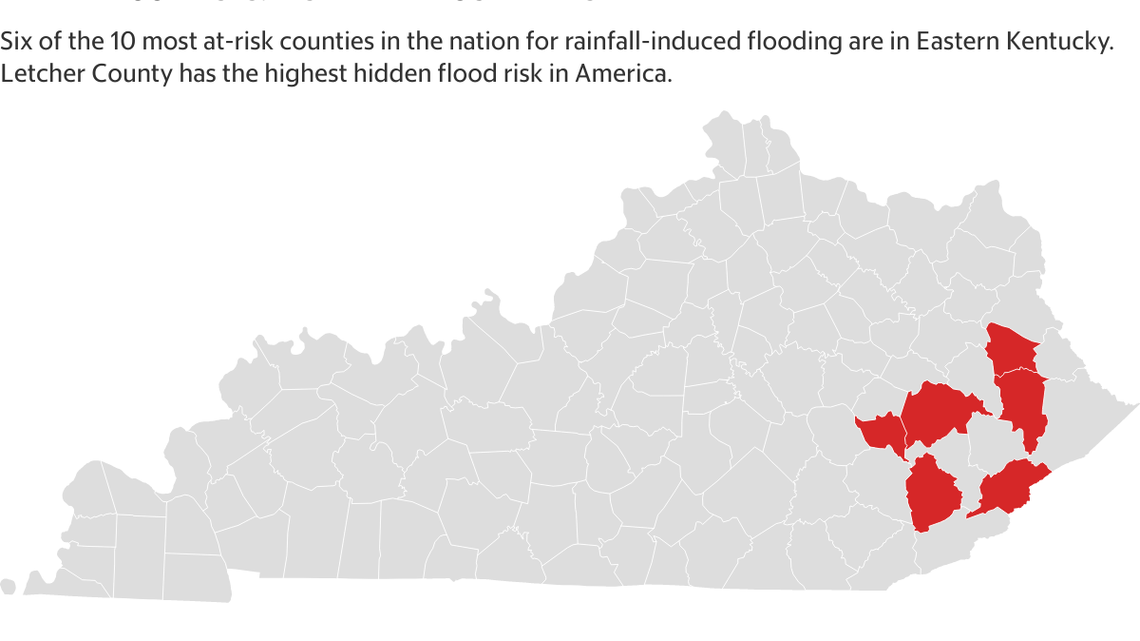 Interactive maps: 6 Eastern Kentucky counties among highest hidden flood risk in U.S.