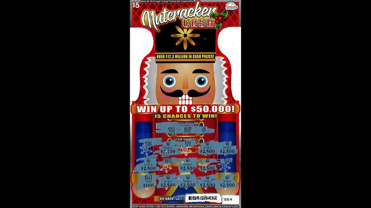 A man from Nicholasville won $50,000 from this Nutcracker Cash ticket.