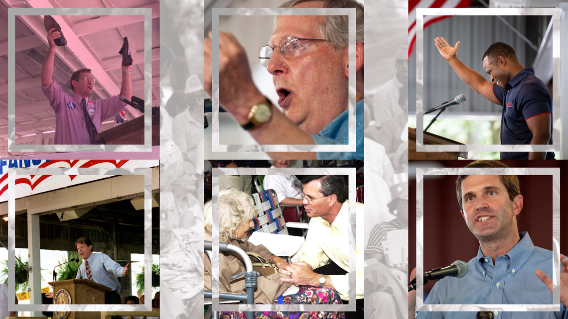 Al Gore, blood hounds and the Terminator. See who’s shown up at Fancy Farm over the years