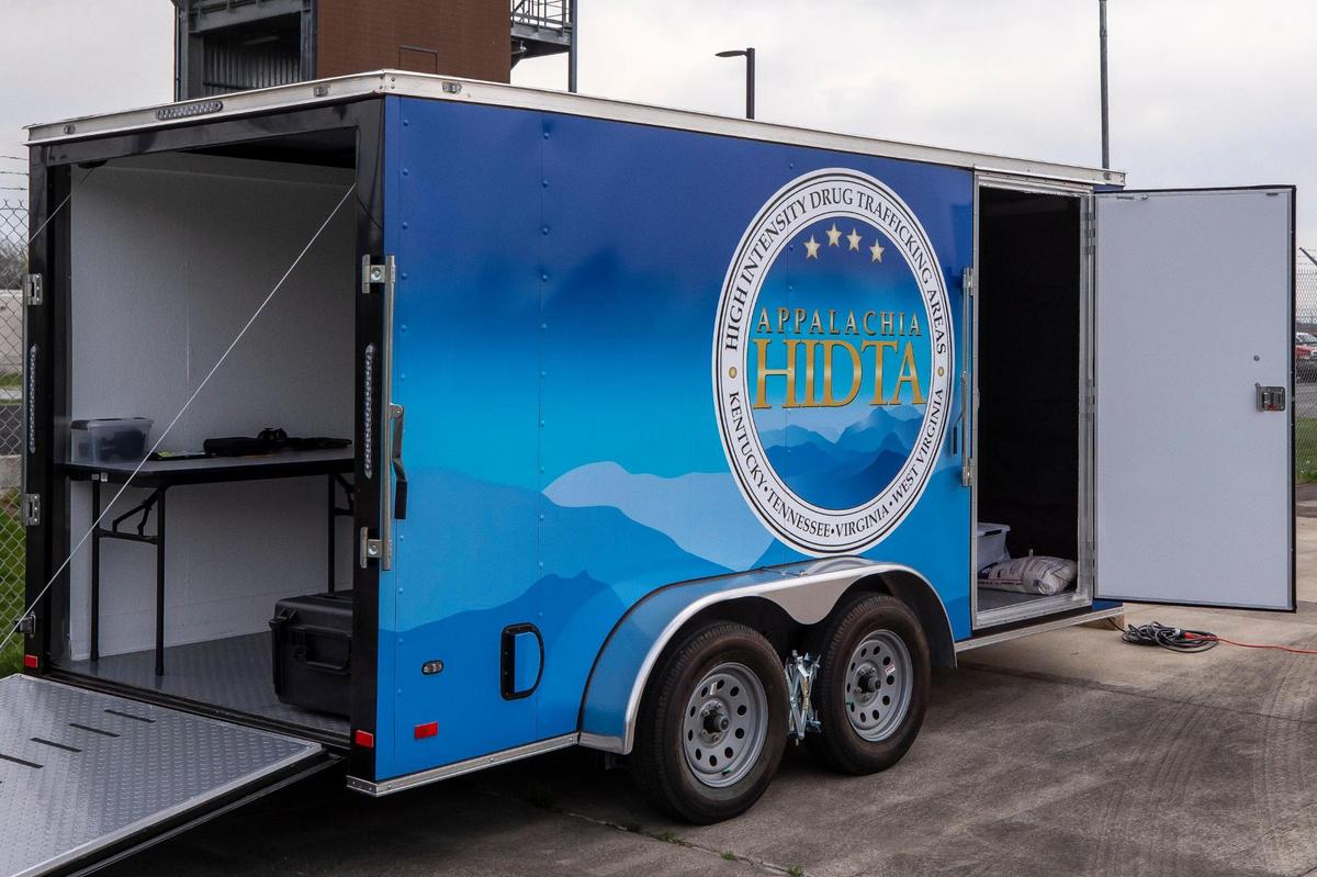 The Appalachia High Intensity Drug Trafficking Area task force, based in London, Ky., operates a gun trailer that can be transported throughout the region where guns can be fired and casings collected for imaging.