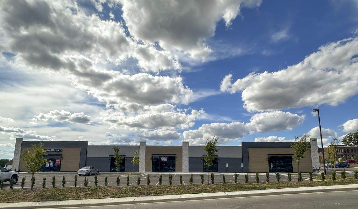 The Ethington Shops, located at 4257 Harrodsburg Road, Thursday, Aug. 25, 2025, in Lexington, Ky. The newly constructed building will be the home of Nothing But Noodles, a new-to-Kentucky restaurant. 