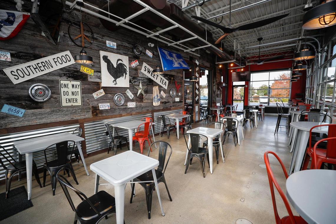 The new patio at Joella’s Hot Chicken at 2305 Sir Barton Way in Lexington Friday. Nov. 20, 2020. 