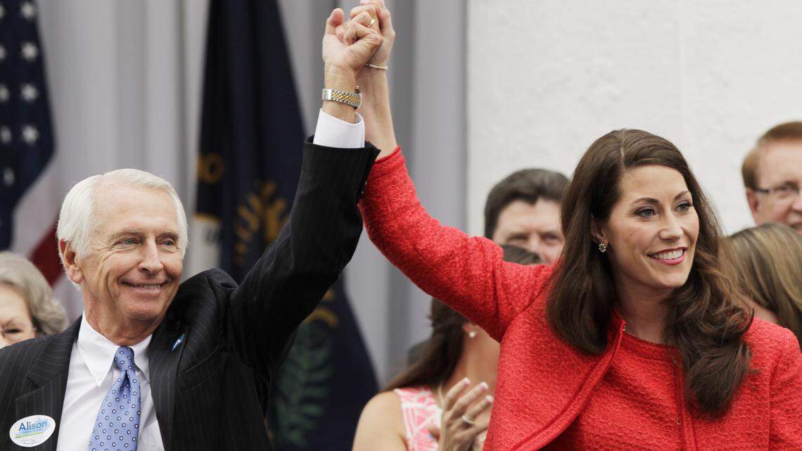 Governor Steve Beshear was on stage with Grimes in Lexington Tuesday. Beshear challenged McConnell in 1996 and lost.