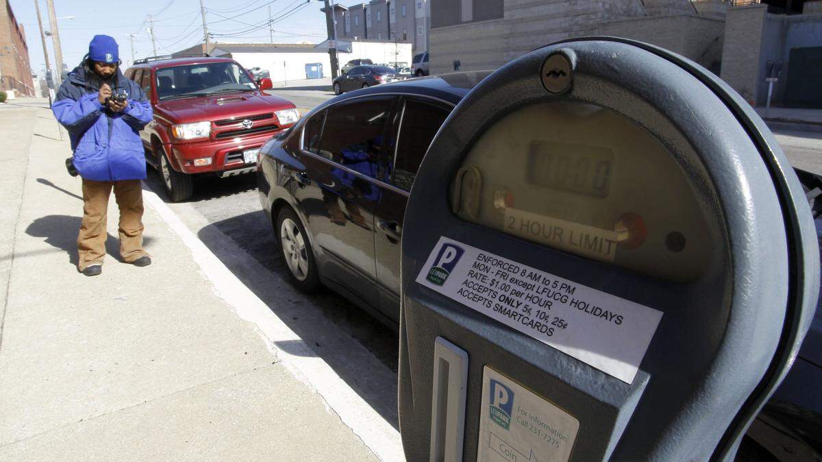 Time expired at the Lexington parking meter near downtown Lexington and the University of Kentucky campus.