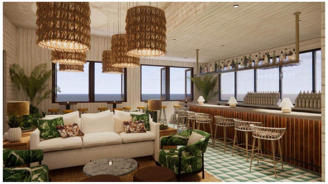 The rooftop V Club at The Vine will feature a private bar as well as event space and other amenities including a pool for members. It is expected to open this summer.