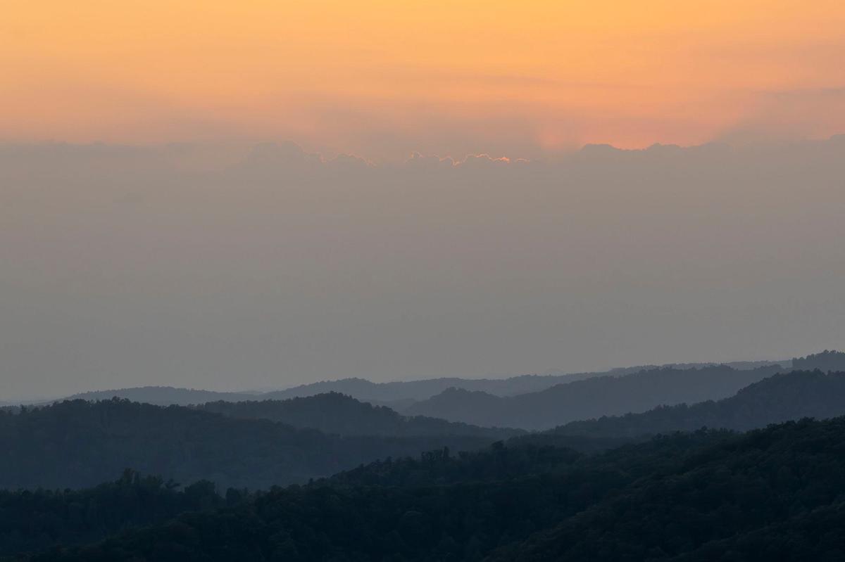 The sun sets over Kingdom Come State Park near Cumberland.