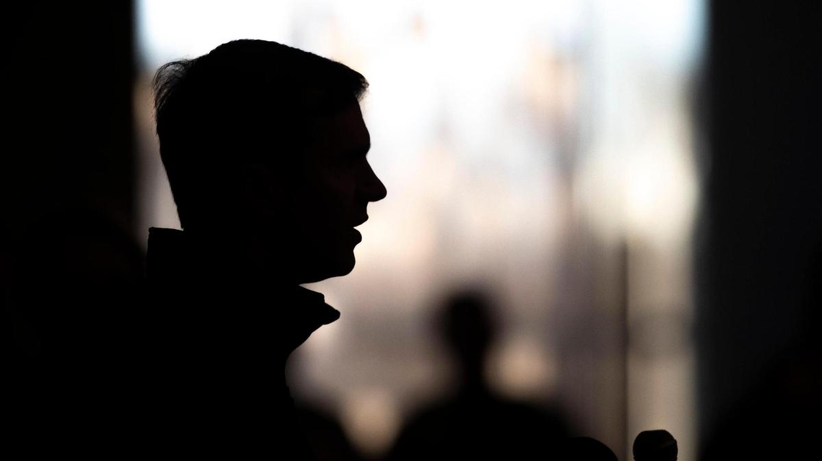 Kentucky Gov. Andy Beshear speaks during a media conference at the Graves County Emergency Operations Center at CFSB in Mayfield, Ky., on Sunday, Dec. 12, 2021.