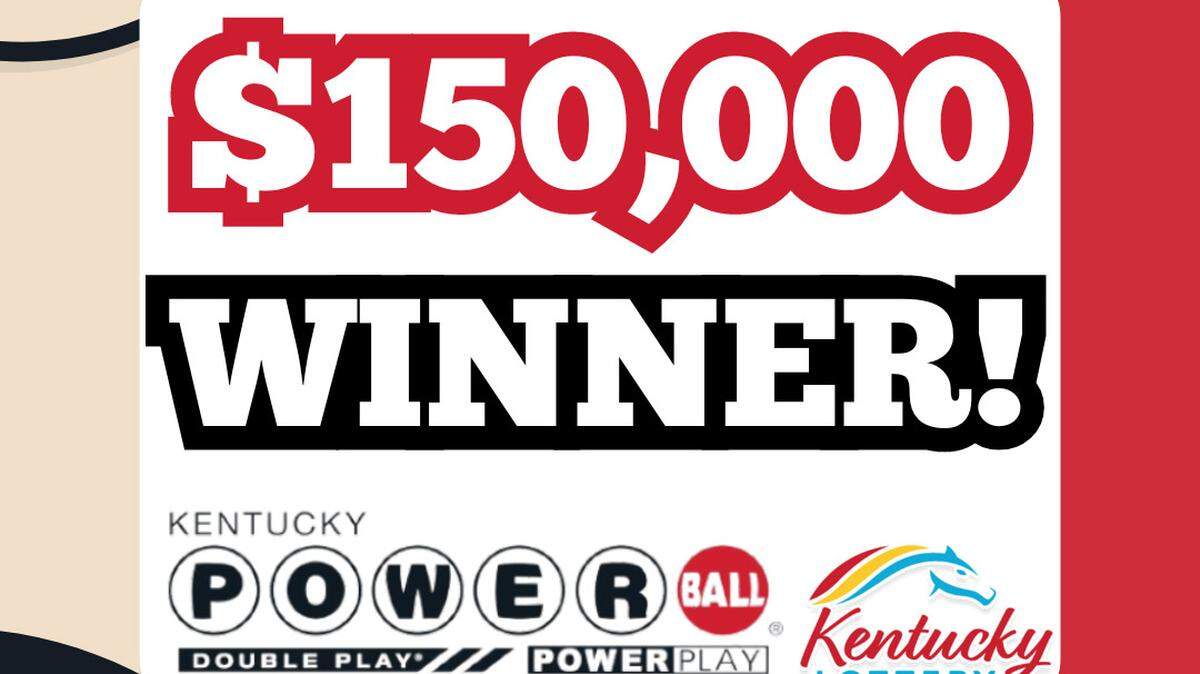 A Louisville man initially won $50,000 playing the Kentucky Lottery. He used the game’s Power Play feature to multiply his winnings three times to $150,000. The image here shows "$150,000 Winner!" in big letters and it's marked with Kentucky Lottery and Powerball branding. 