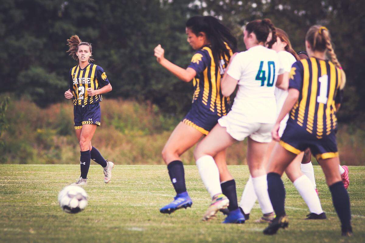 Allison Whitaker, left, Sayre’s leading scorer from a year ago, returns for her senior season.