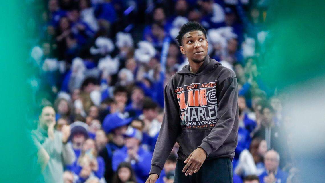 Justin Edwards was introduced to the Rupp Arena crowd during a timeout against Tennessee last season.