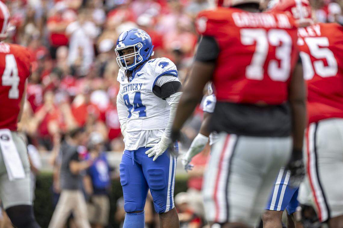Defensive lineman Tavion Gadson was one of the key returning players new coach Will Stein was able to keep at Kentucky.