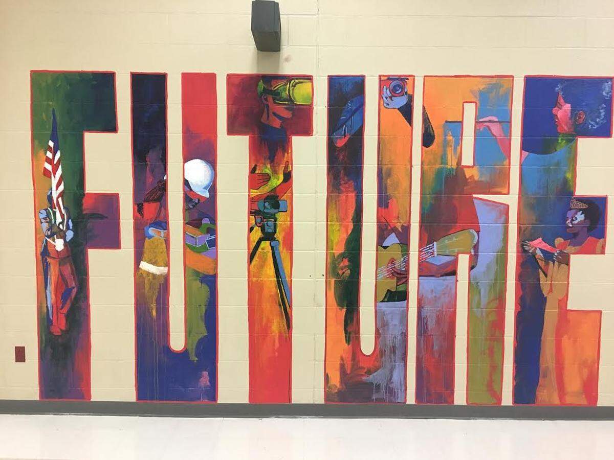 This is one of two indoor murals at Bryan Station High School.