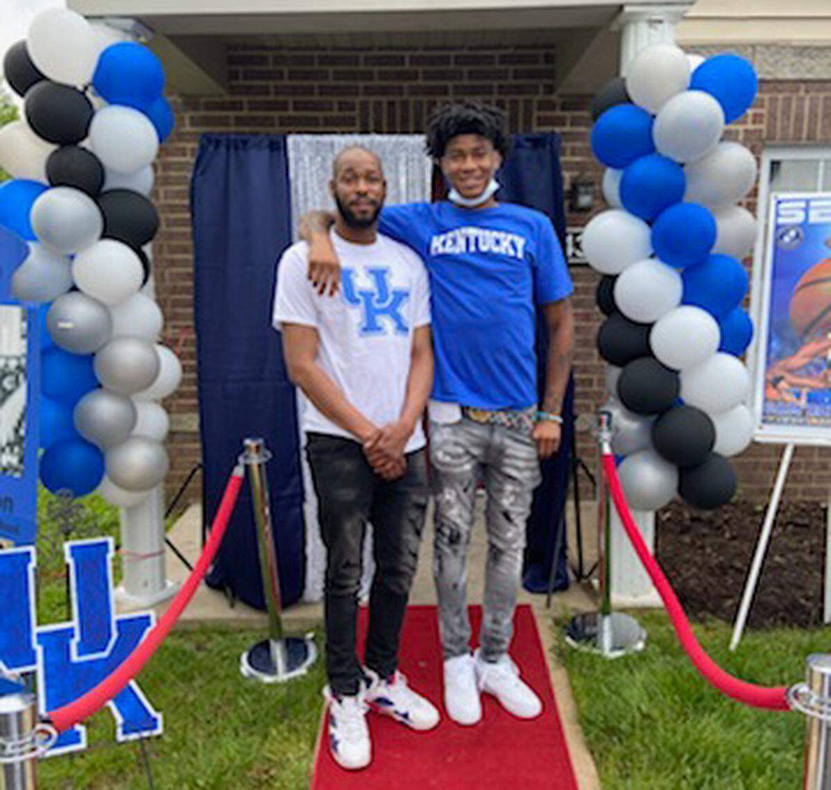 Kentucky freshman Cam’Ron Fletcher, right, is eight years younger than his brother Jalen, left. Jalen, who got a late start in basketball and played at the NAIA level in college, helped mentor Cam’Ron on how to reach a higher level.
