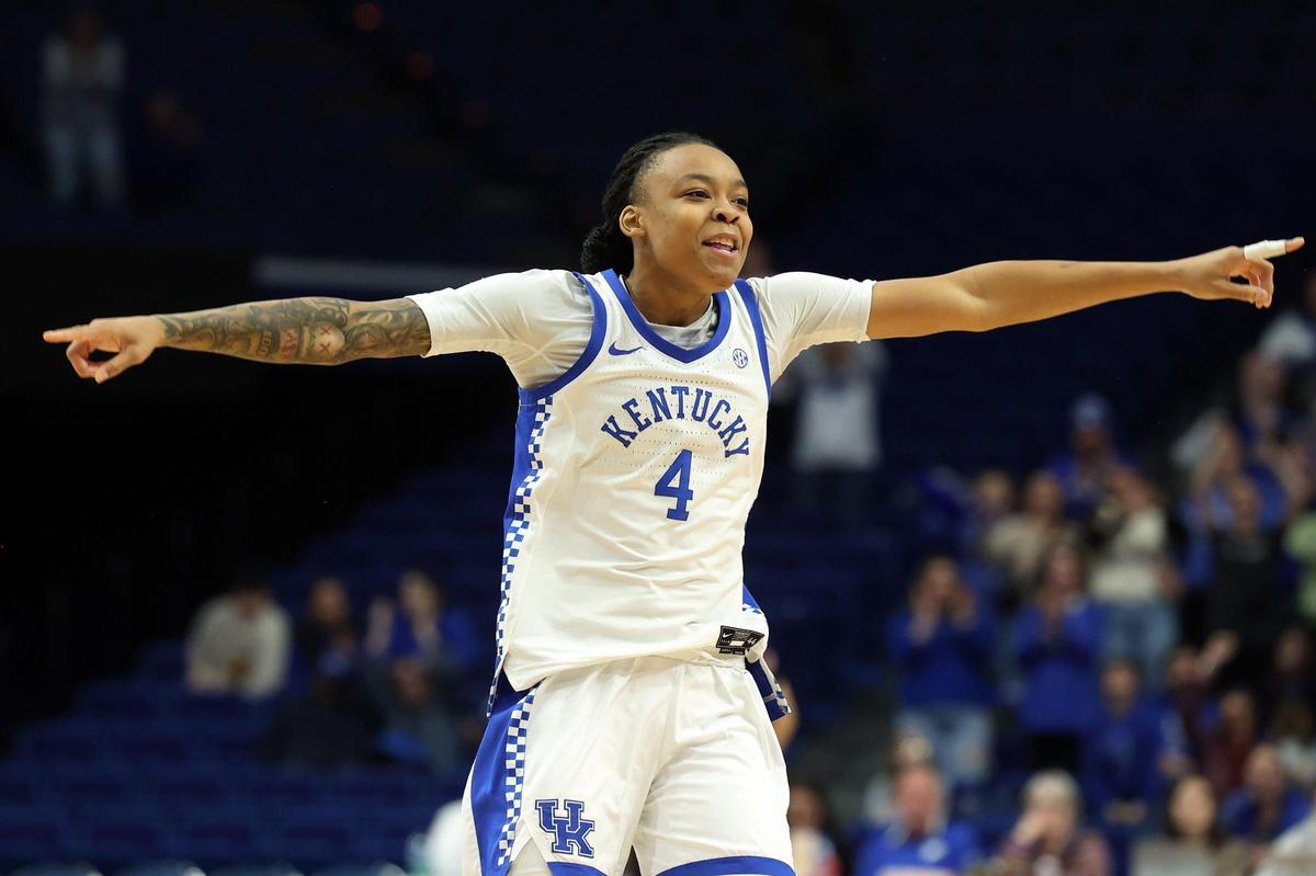 Kentucky’s Eniya Russell was a transfer portal addition for the Wildcats from South Carolina in May 2022. Russell averaged 10.1 points per game for the Wildcats this season.