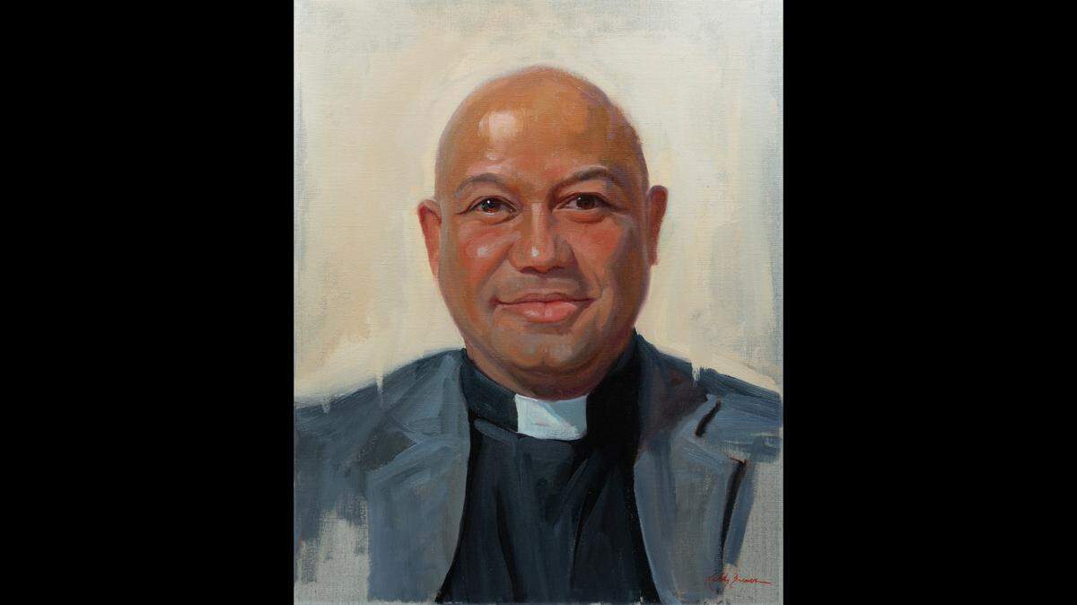 A painting of Father Norman Fischer by local artist Kelly Brewer. The painting was a part of the Commonwealth of Kentucky Project, an initiative from Brewer, Beth Pride and Jill Johnson that highlighted the stories of individuals around the state.