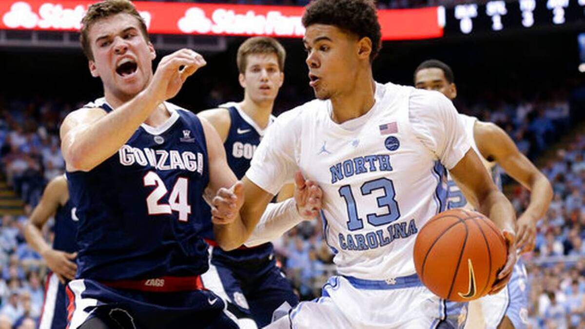 North Carolina’s Cameron Johnson (13), a transfer from Pittsburgh, leads the Tar Heels in scoring at 16.6 points per game.