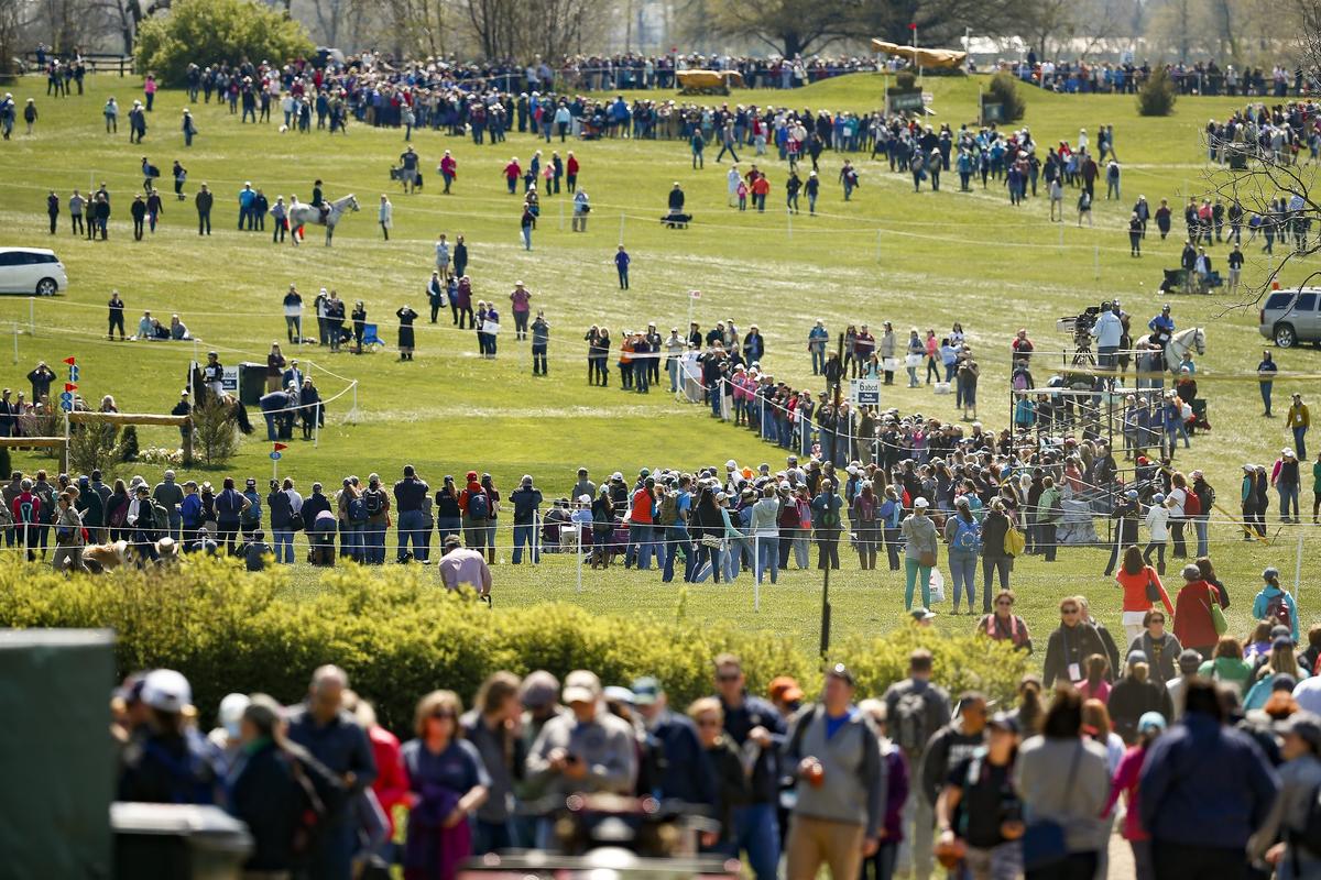 Over 30,000 fans attended the Land Rover Kentucky Three-Day Event for the cross-country competition at the Kentucky Horse Park in 2018.