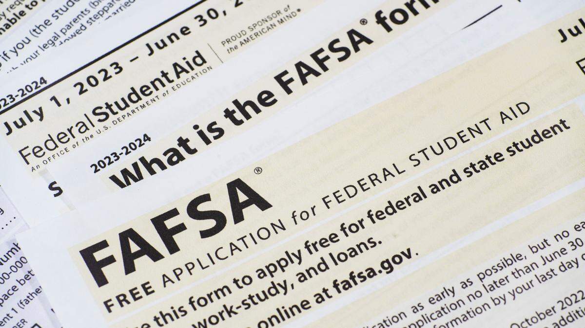 A close up of federal financial aid application.