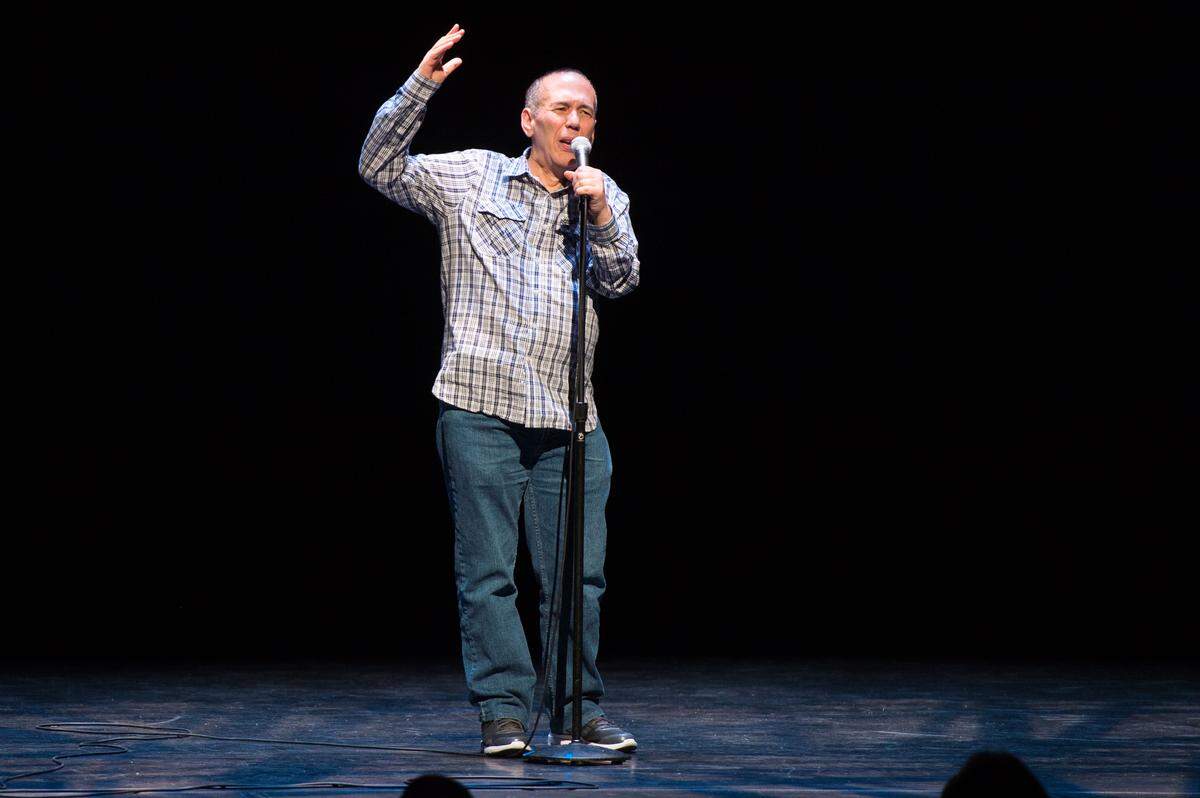 Comedian Gilbert Gottfried performs at a David Lynch Foundation Benefit for Veterans with PTSD at New York City Center in 2016 in New York.