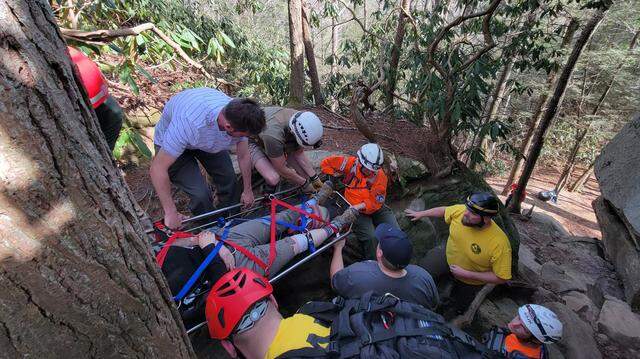Powell County Search & Rescue helped a hiker who fell back 30 feet on a rock scramble at Red River Gorge.