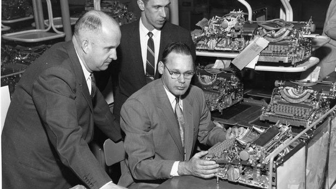 One of the first typewriters produced at the IBM plant on Newtown Pike in Lexington underwent a final inspection in December 1956. The 386,000-square foot plant off New Circle Road employed 1,800 people in the beginning.