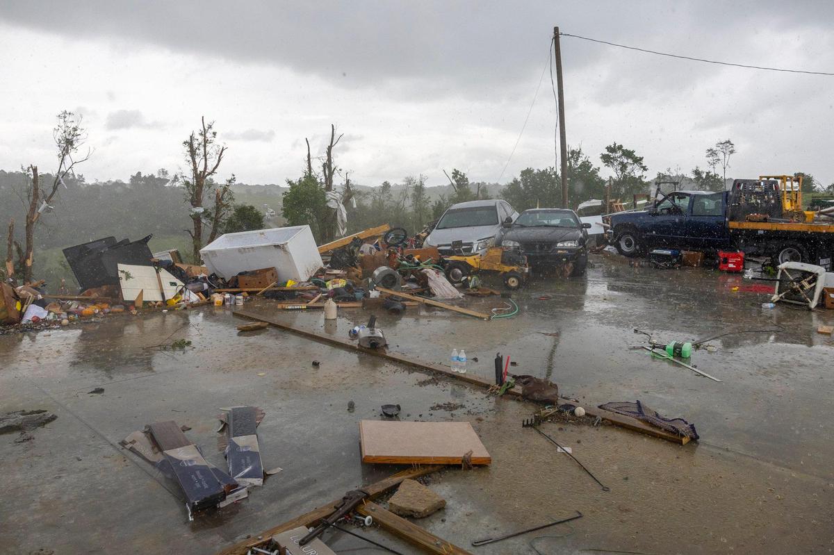A home near Coyle Lane in Washington County, Ky., was destroyed by a storm Friday, May 30, 2025.
